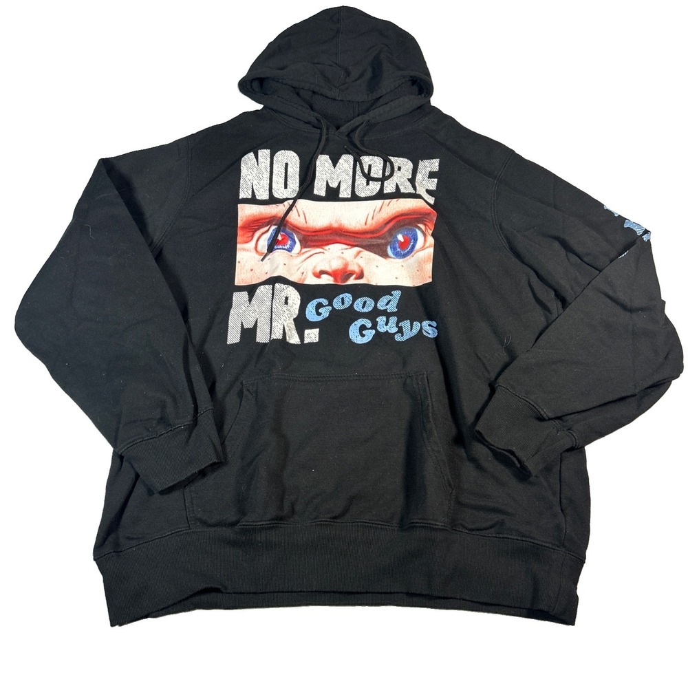 Mens Chucky No More Mr Good Guys Sweatshirt Hoodie Size XL Black Wanna Play
